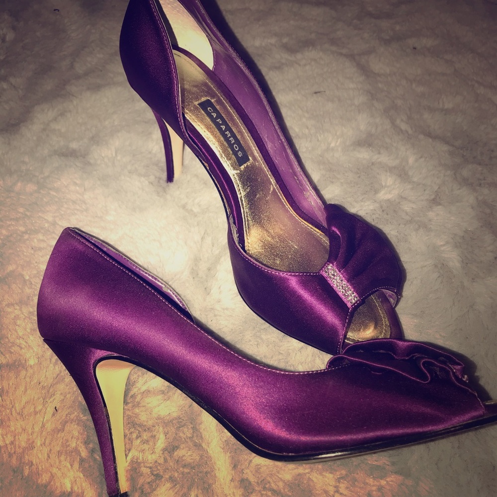 Beautiful Purple Satin Shoes